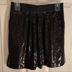 Ann Taylor black sequin skirt w/pockets!